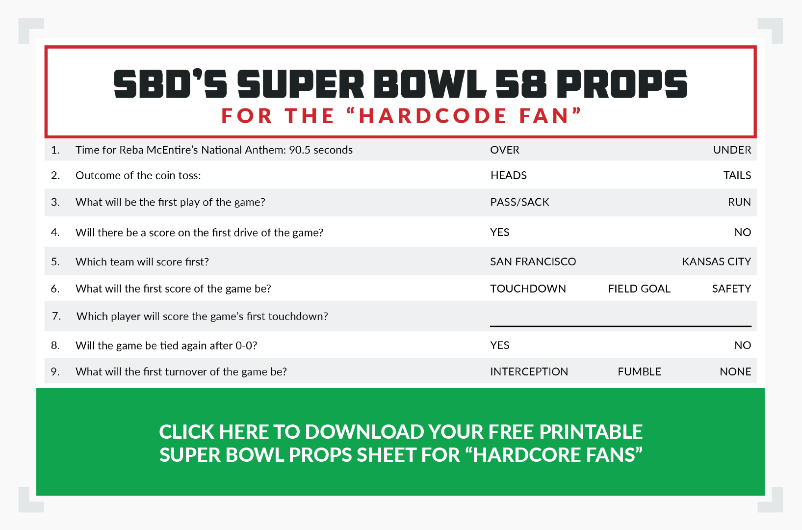 printable super bowl 58 props sheet - download the 2024 pdf & play
